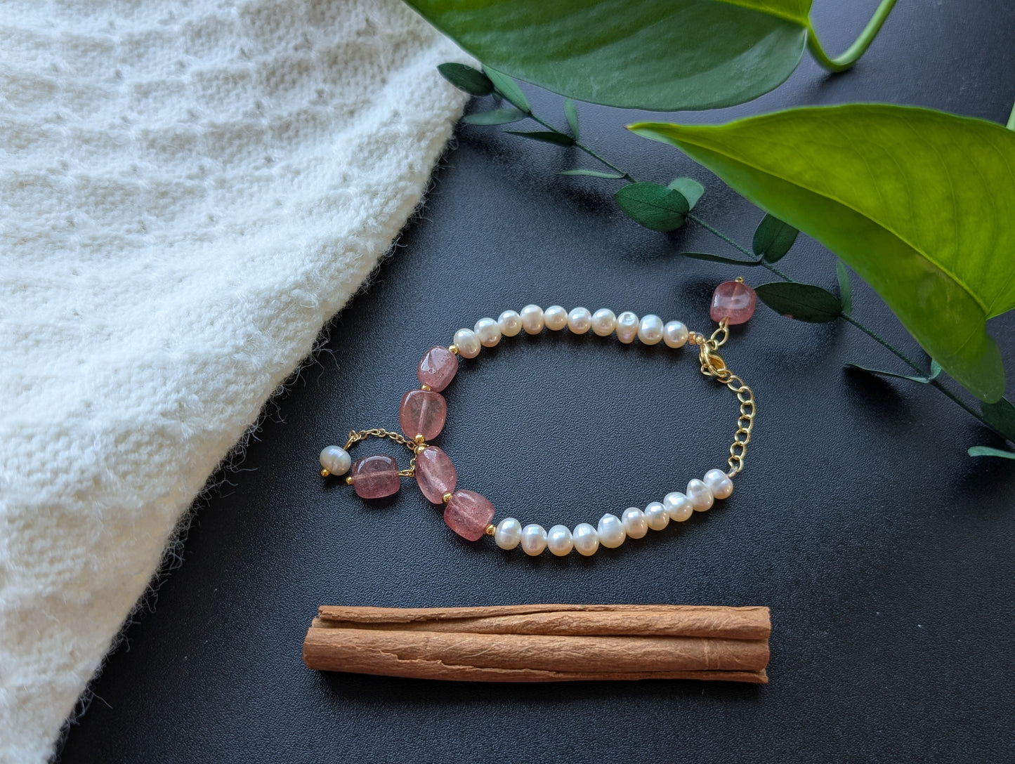 Strawberry Pearl Delight Bracelet