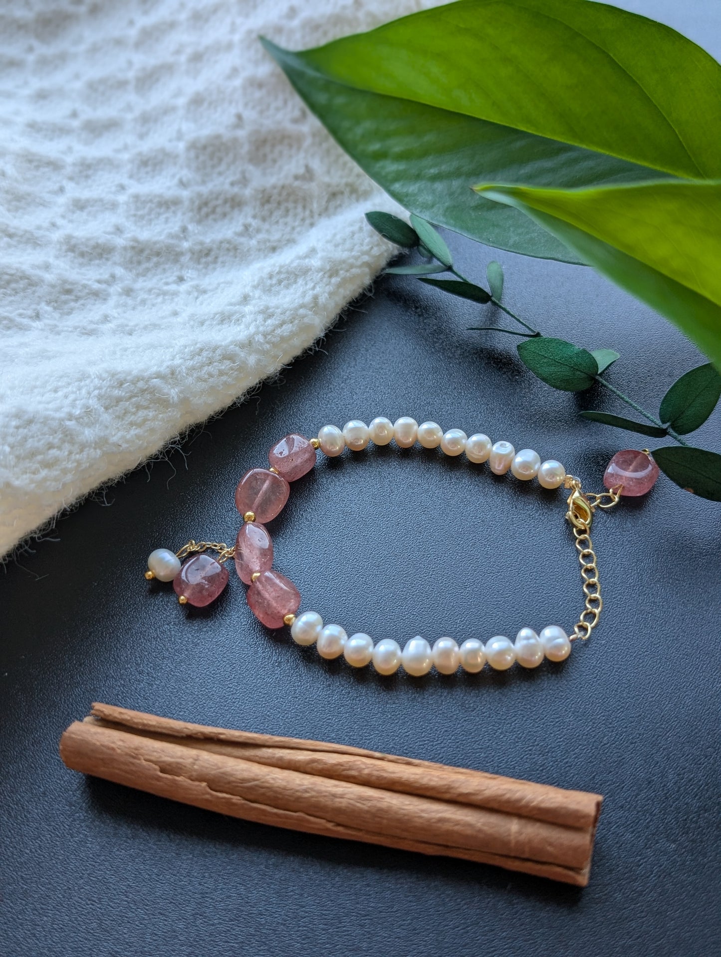 Strawberry Pearl Delight Bracelet