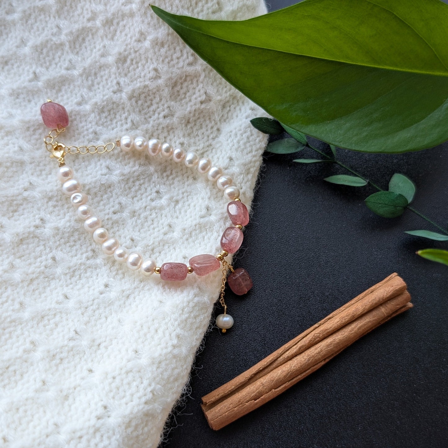 Strawberry Pearl Delight Bracelet