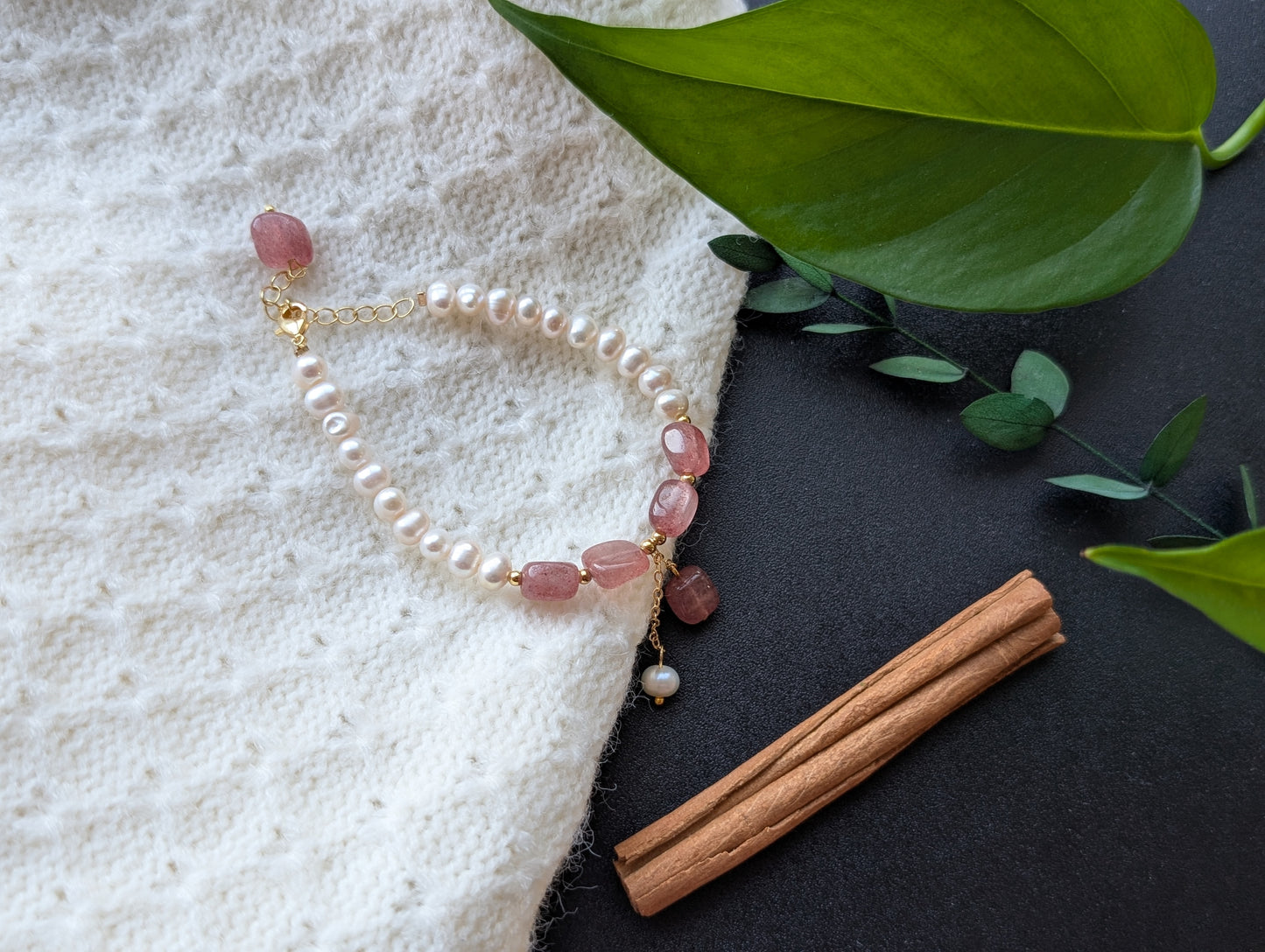 Strawberry Pearl Delight Bracelet