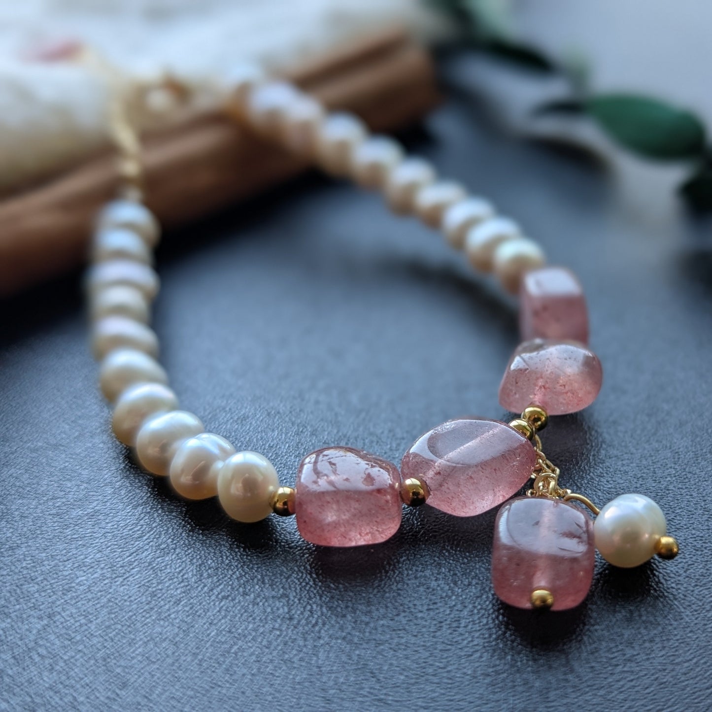 Strawberry Pearl Delight Bracelet