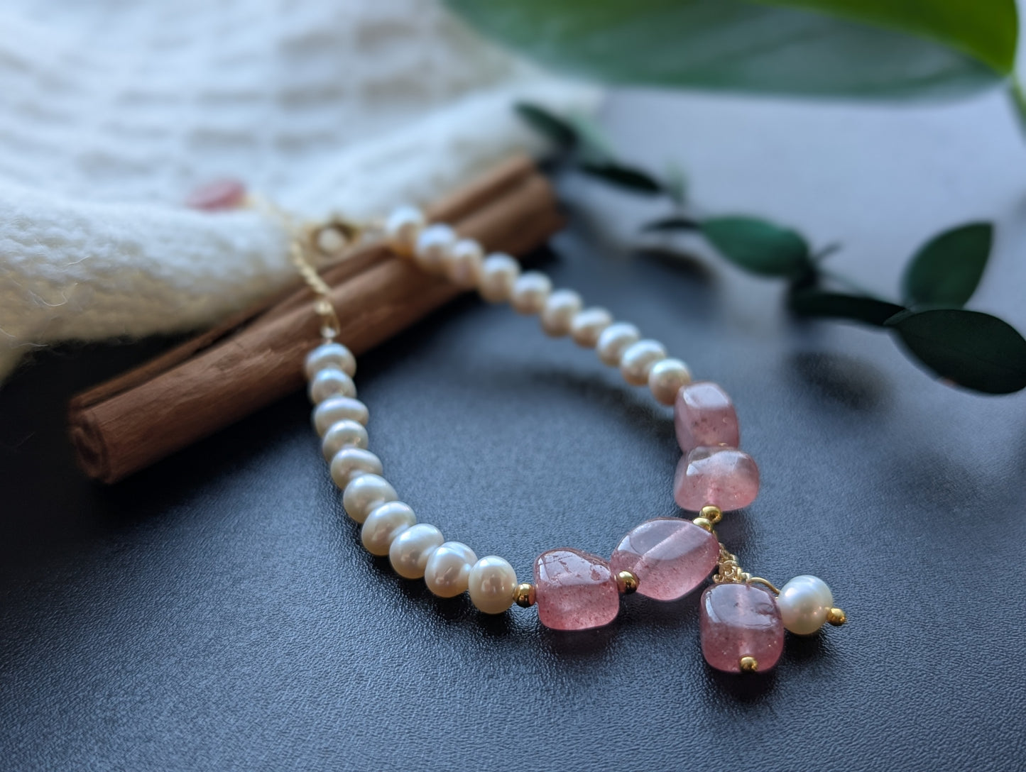 Strawberry Pearl Delight Bracelet