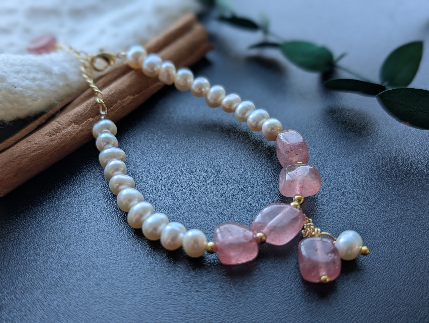 Strawberry Pearl Delight Bracelet