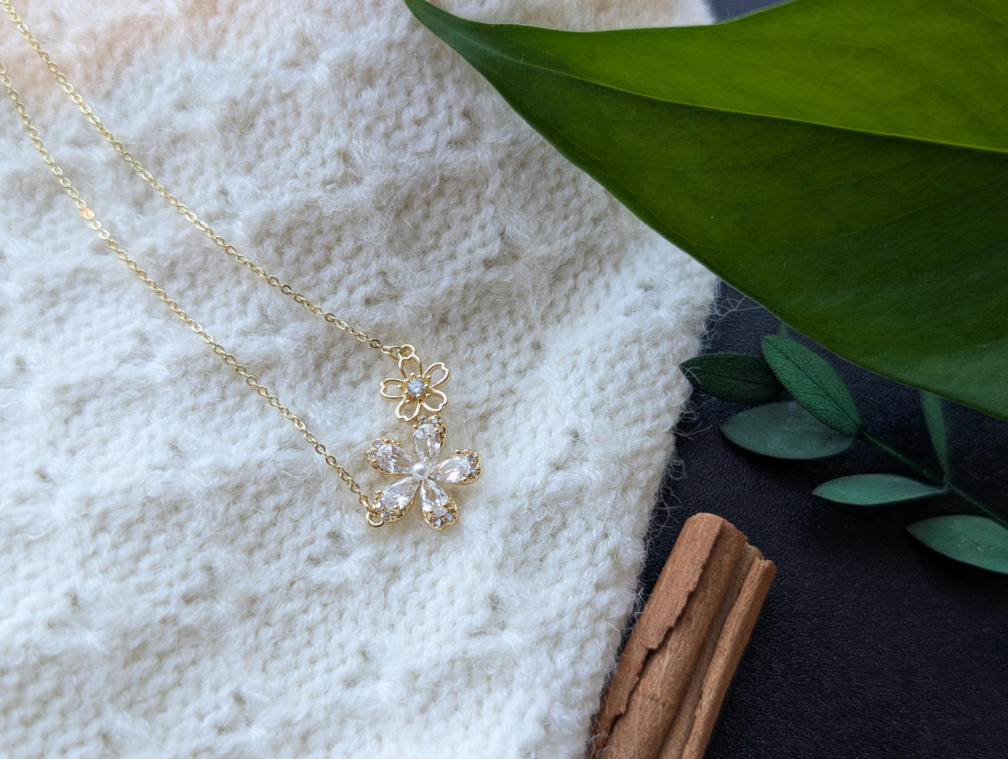 Double Flower Necklace