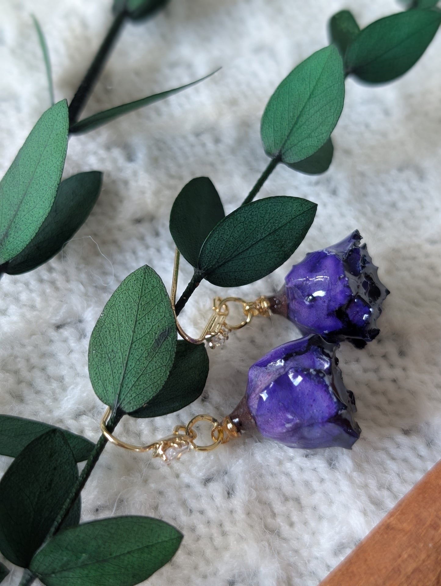 Purple Rosebuds Earrings
